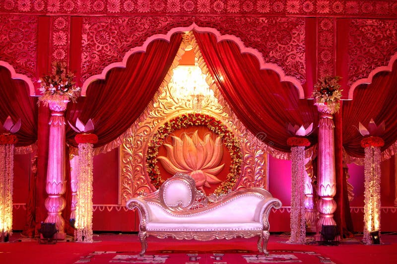 Indiański ślub sceny mandap