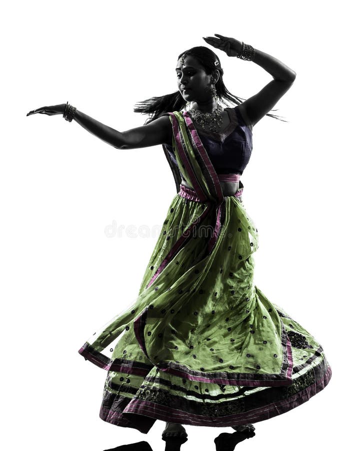 Indiańskiego kobieta tancerza dancingowa sylwetka obrazy royalty free Indiańskiego kobieta tancerza dancingowa sylwetka obrazy royalty free