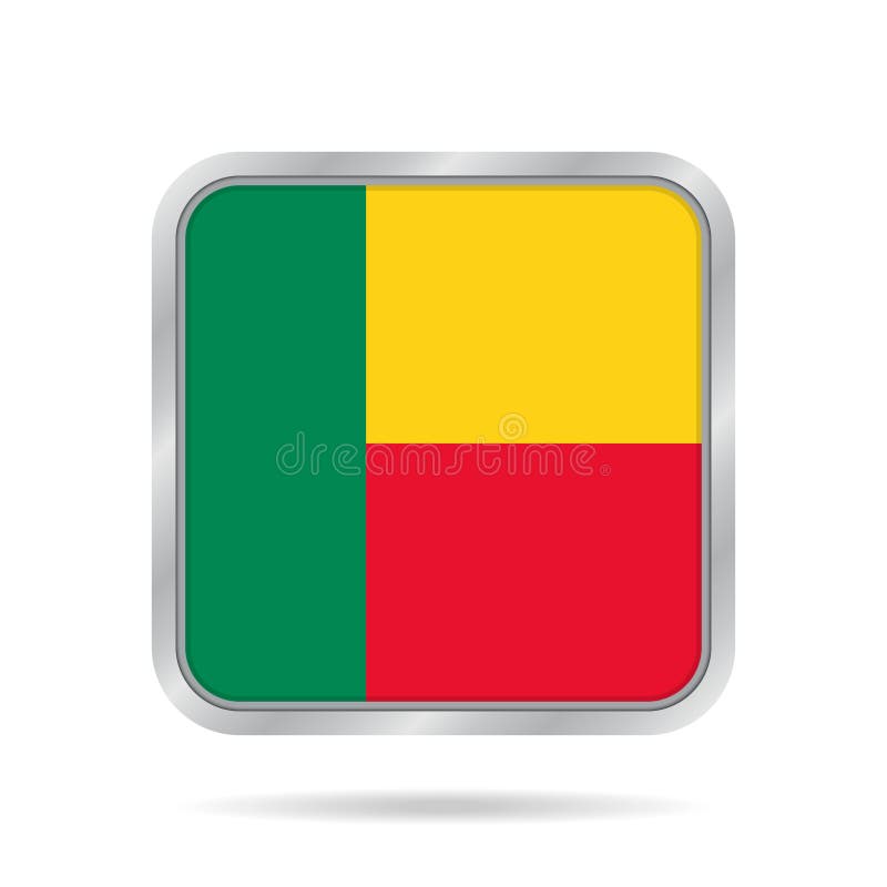 Indicador de Benin Botón cuadrado gris metálico brillante libre illustration Indicador de Benin Botón cuadrado gris metálico brillante libre illustration