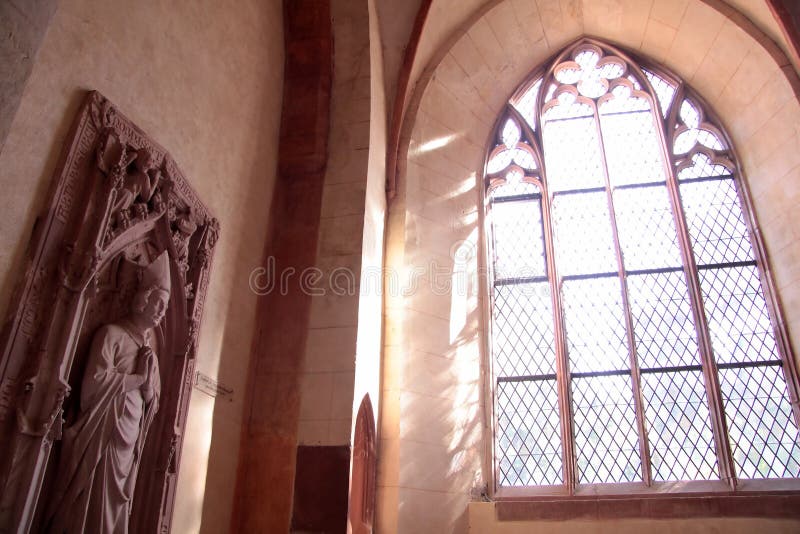 Stained-glass window in the Abbey of Eberbach near Eltville Rhine, Germany. Stained-glass window in the Abbey of Eberbach near Eltville Rhine, Germany