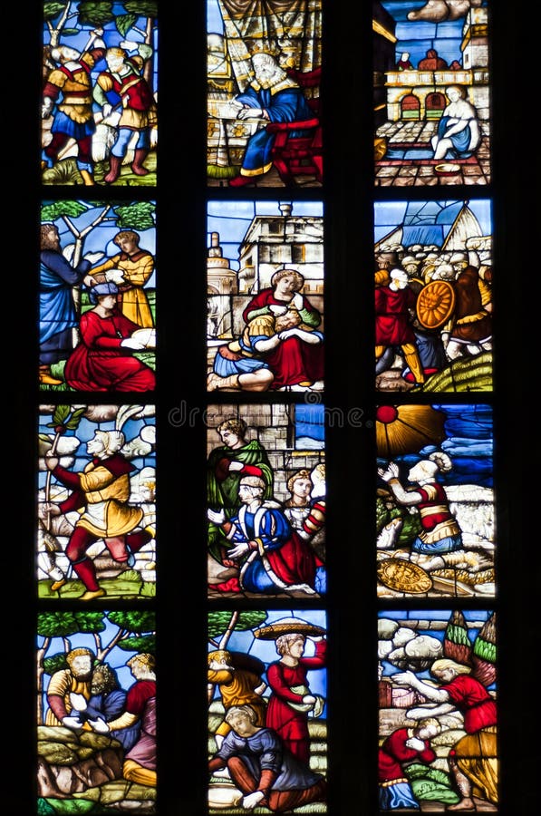Stained glass window of the Milan Cathedral. Stained glass window of the Milan Cathedral