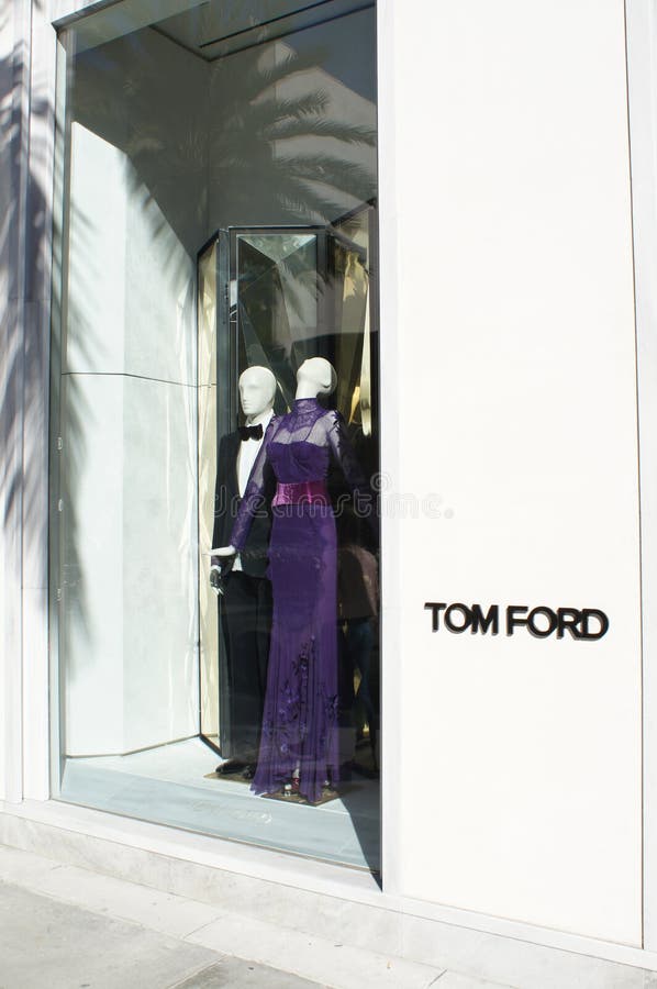 Beautiful window display by designer Tom Ford in Beverly Hills California on Rodeo Dr. Beautiful window display by designer Tom Ford in Beverly Hills California on Rodeo Dr