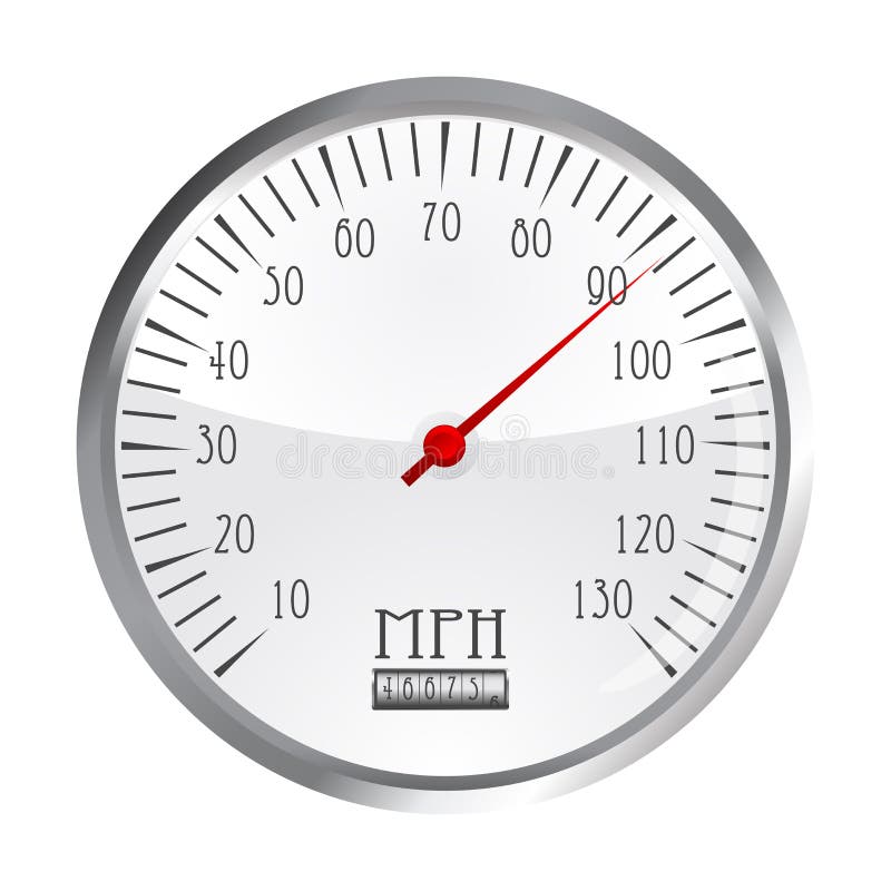 Indicateur De Vitesse De Voiture. Compteur Kilométrique Sur Le Tableau De  Bord. Mesure De Vitesse Avec La Gs Et Le Mille. Compteur Illustration de  Vecteur - Illustration du cadran, moteur: 186024193