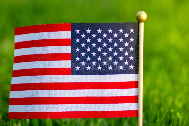 Indicateur des Etats-Unis Fond d'herbe verte E images libres de droits Indicateur des Etats-Unis Fond d'herbe verte E images libres de droits