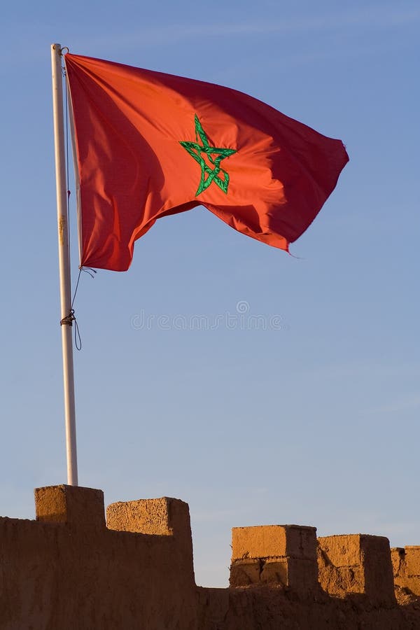 Marocain drapeau, Maroc, Afrique du Nord, de la soie du drapeau, le drapeau  du Maroc