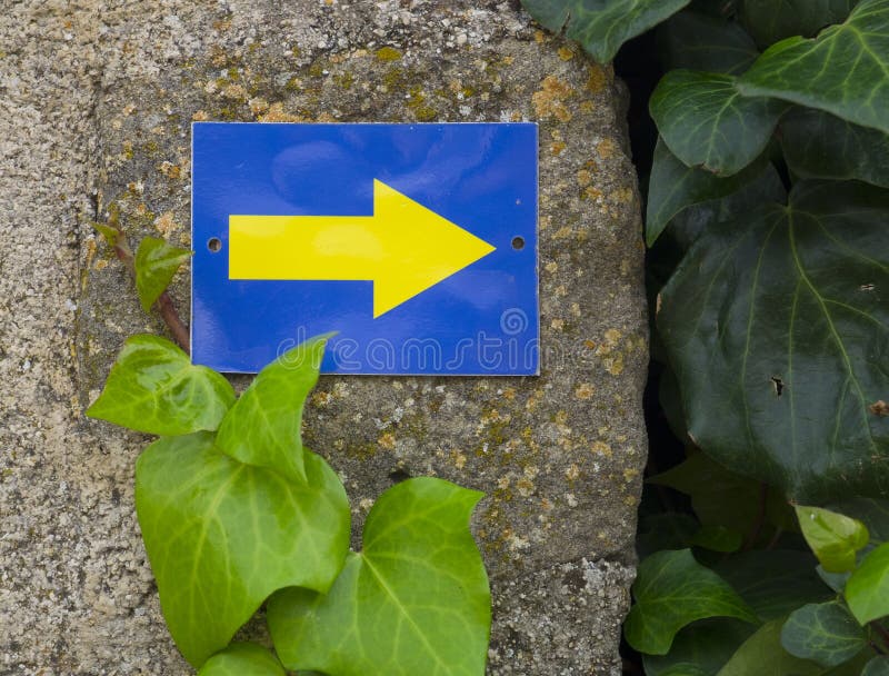 Indication Sign Direction Arrow on the Way of St. James Stock Image Image of camino, color