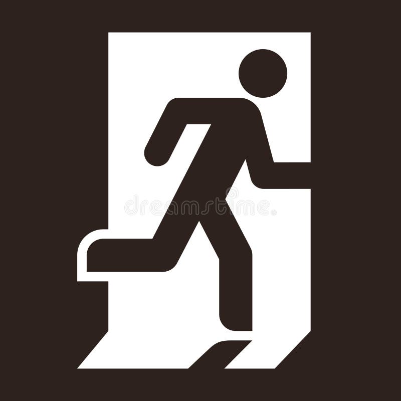 Indicator de funcționare și de ieșire. pictogramă ieșire. ieșire de urgență. pictograma Evacuare ajutor de evacuare royalty free illustration