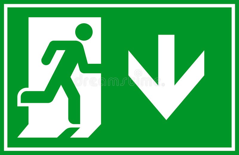 Indicator de funcționare și de ieșire. pictogramă ieșire. ieșire de urgență. simbol de siguranță. pictograma Evacuare ajutor de ev vector illustration