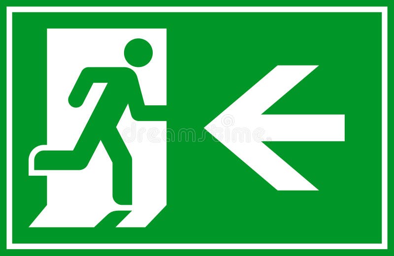 Indicator de funcționare și de ieșire. pictogramă ieșire. ieșire de urgență. simbol de siguranță. pictograma Evacuare ajutor de ev royalty free illustration