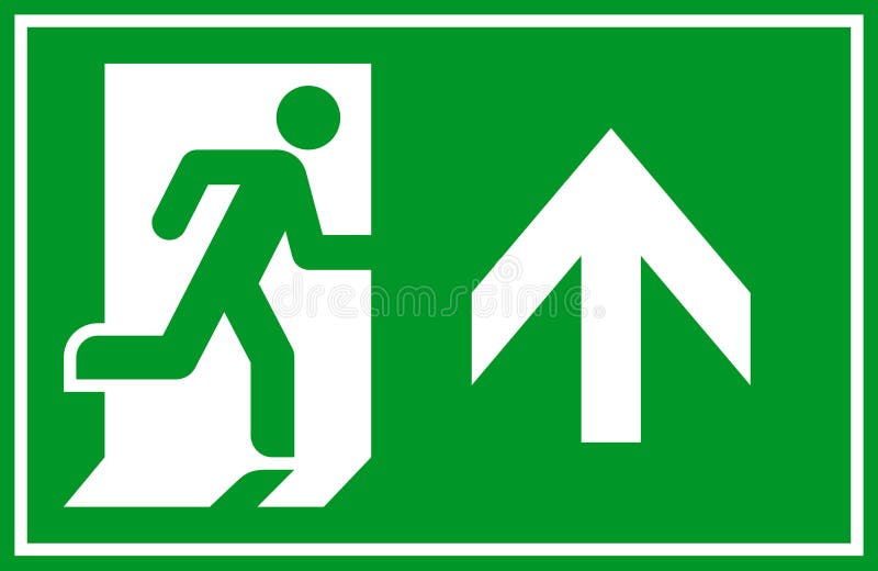 Indicator de funcționare și de ieșire. pictogramă ieșire. ieșire de urgență. simbol de siguranță. pictograma Evacuare ajutor de ev stock illustration