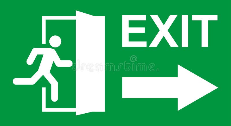 Indicator de funcționare și de ieșire. simbol de siguranță pictogramă vectorială. evacuare ajutor de evacuare stock illustration