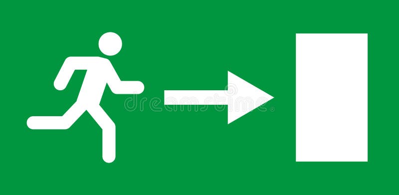Indicator de funcționare și de ieșire. simbol de siguranță pictogramă vectorială. evacuare ajutor de evacuare stock illustration