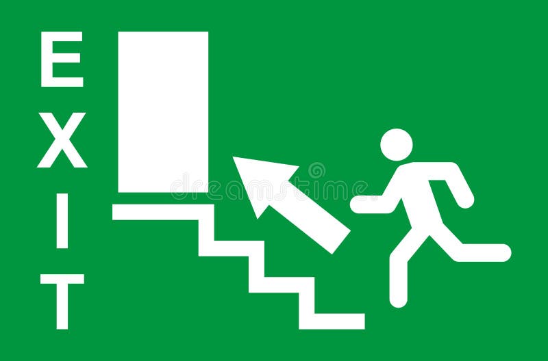 Indicator de funcționare și de ieșire. simbol de siguranță pictogramă vectorială. evacuare ajutor de evacuare stock illustration