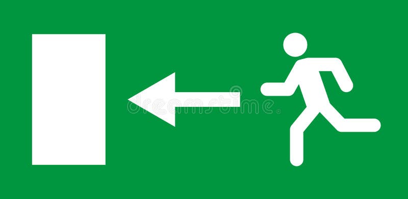 Indicator de funcționare și de ieșire. simbol de siguranță pictogramă vectorială. evacuare ajutor de evacuare vector illustration