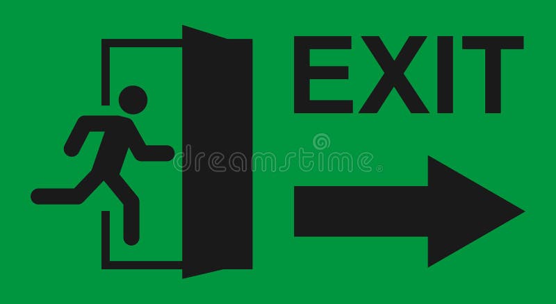 Indicator de funcționare și de ieșire. simbol de siguranță pictogramă vectorială. evacuare ajutor de evacuare stock illustration