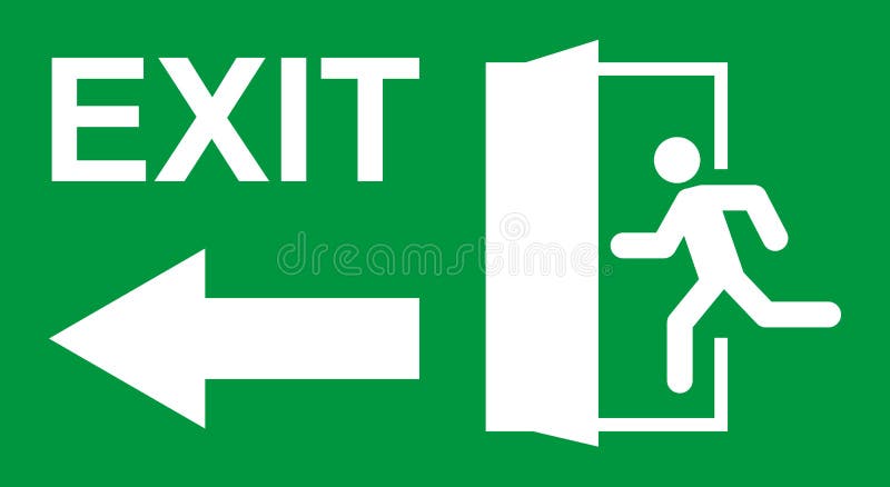Indicator de funcționare și de ieșire. simbol de siguranță pictogramă vectorială. evacuare ajutor de evacuare royalty free illustration