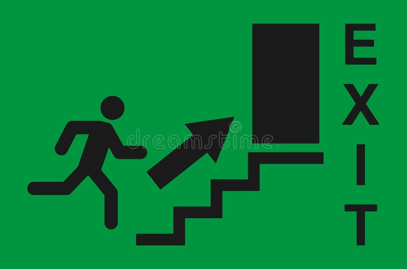 Indicator de funcționare și de ieșire. simbol de siguranță pictogramă vectorială. evacuare ajutor de evacuare stock illustration