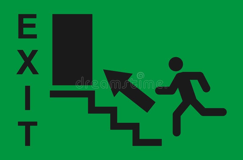 Indicator de funcționare și de ieșire. simbol de siguranță pictogramă vectorială. evacuare ajutor de evacuare vector illustration