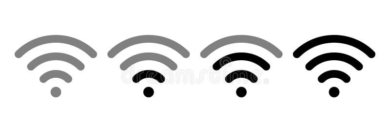 Indicator de putere a semnalului WiFi care se estompează de la slab la puternic vector illustration