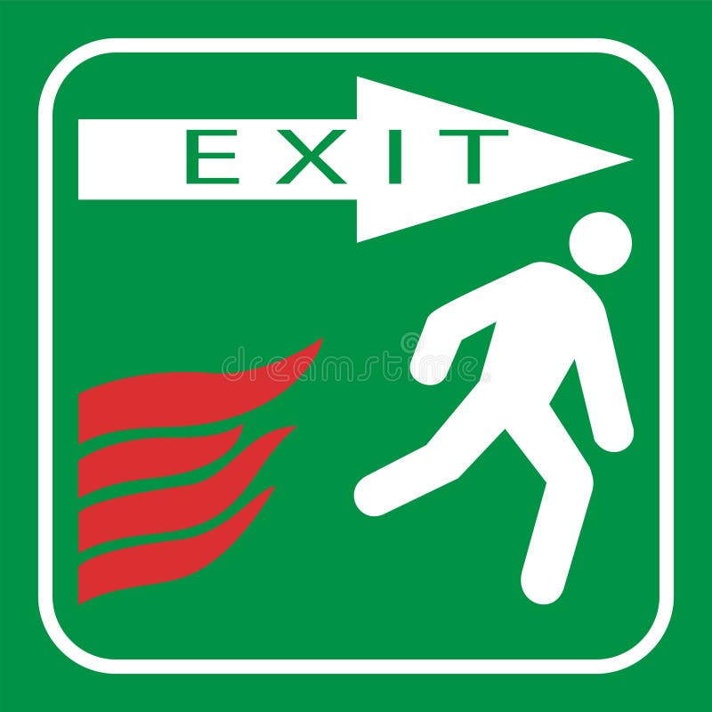 Indicator verde de siguranță pentru incendiu stock illustration