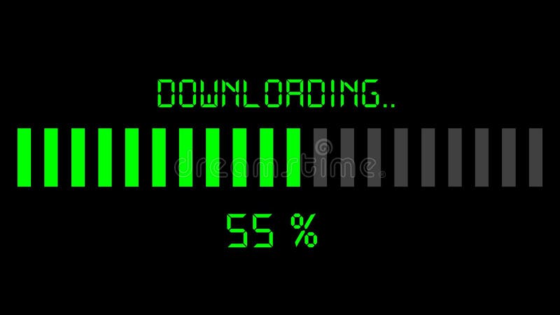 Indicatore di stato di caricamento di programmi oggetto - verde digitale