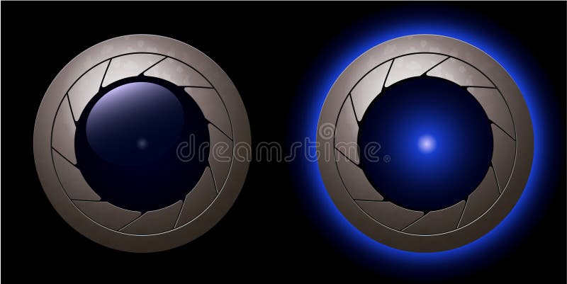 Indicatori luminosi dell'otturatore illustrazione vettoriale Indicatori luminosi dell'otturatore illustrazione vettoriale