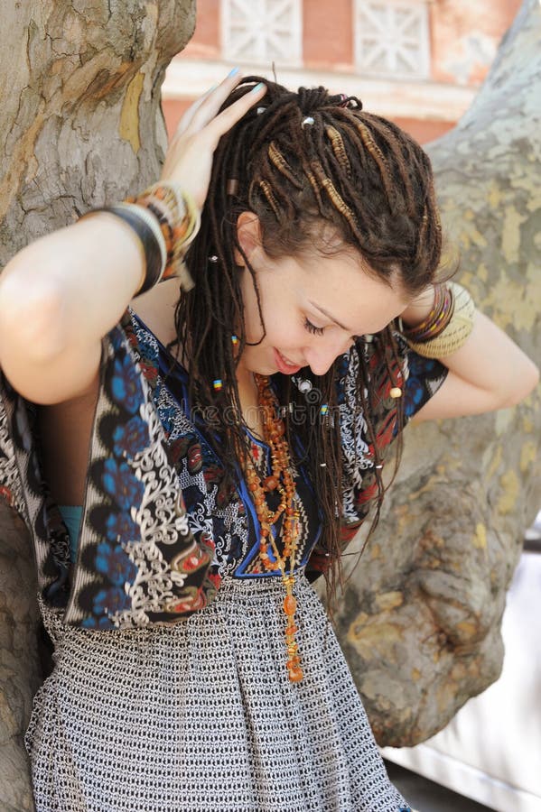 Indie Style Smiling Couple, Woman Embracing Man, Hipster Outfit