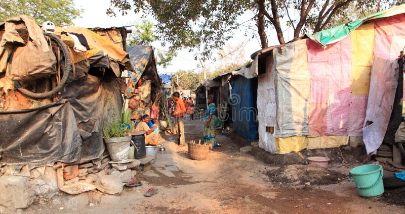 Indiens Elendsviertel lizenzfreies stockfoto Indiens Elendsviertel lizenzfreies stockfoto