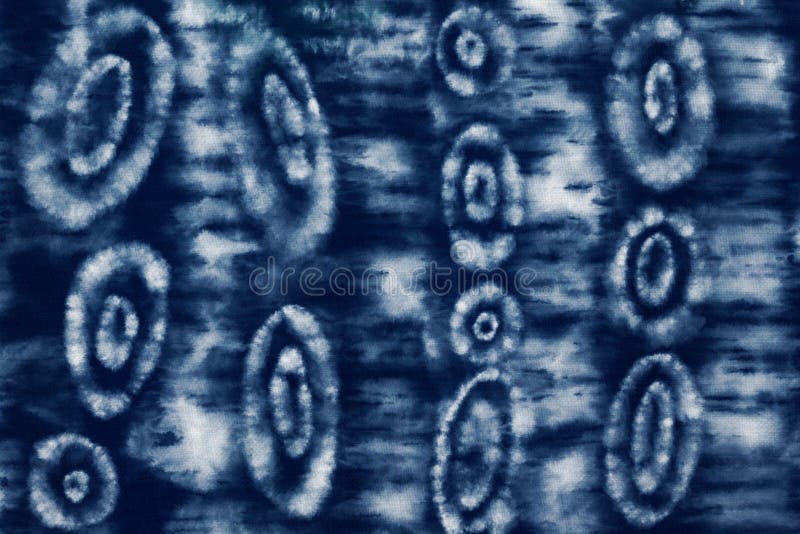 Indigo Blue Shibori Tie Dye Fabric Texture Pattern. White and Blue