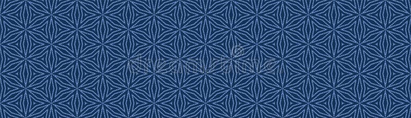 Indigo Blue Star Kaleidoscope Border Texture Background. Geometric Vector Seamless Pattern. For Dyed Handmade Japanese vector illustration Indigo Blue Star Kaleidoscope Border Texture Background. Geometric Vector Seamless Pattern. For Dyed Handmade Japanese vector illustration