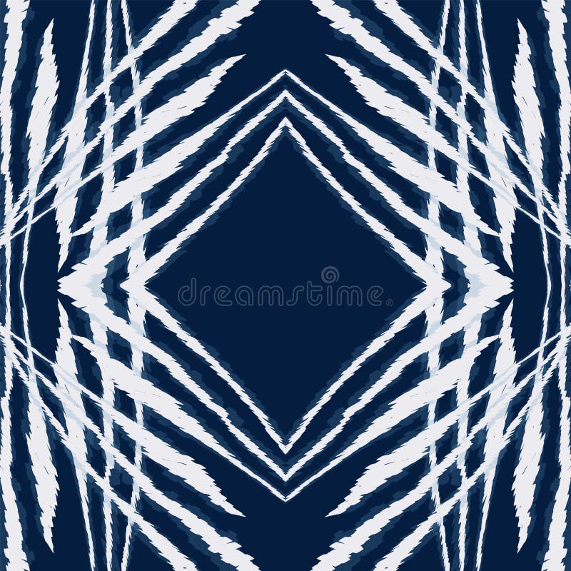 Indigo Carpet Trendy Vector Vector Giappone Rustic Shibori Design Boho Navajo Background Stampa della moda di Sky Chevron