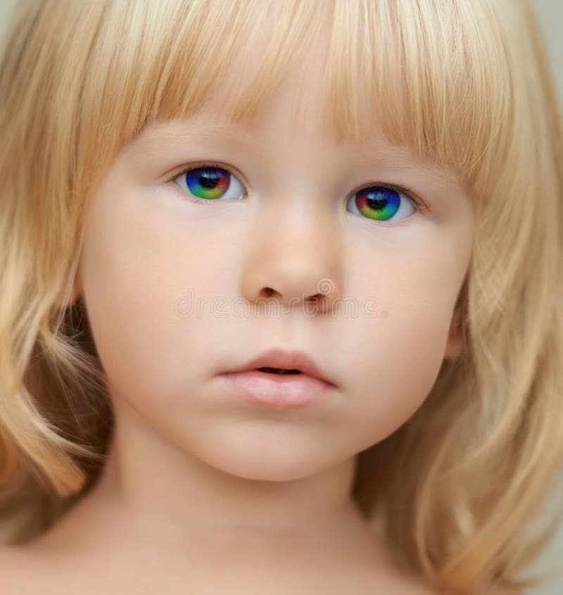 Indigo child with a magic rainbow eyes royalty free stock photography Indigo child with a magic rainbow eyes royalty free stock photography