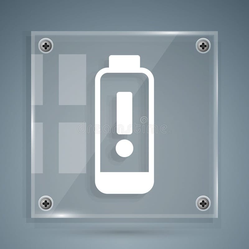 Indikator för vit batteriladdningsnivå isolerad på grå bakgrund. Monterade glasrutor. vektor. illustration vektor illustrationer