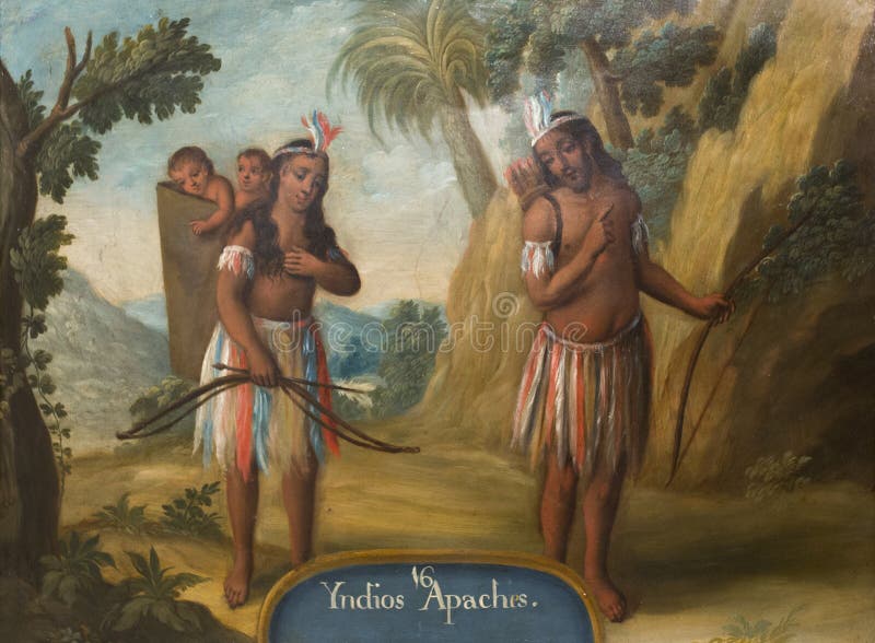 Indios de Apache, pintura del siglo XVIII