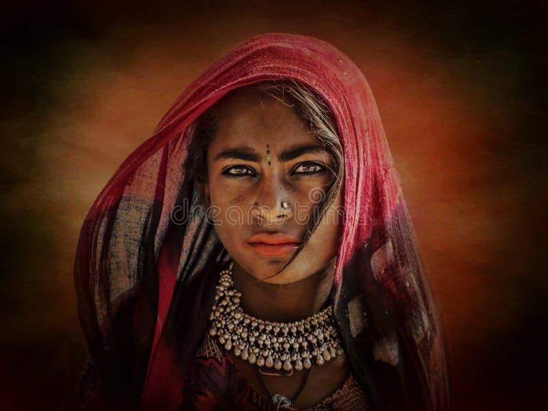 Indisch stammenmeisje van Pushkar