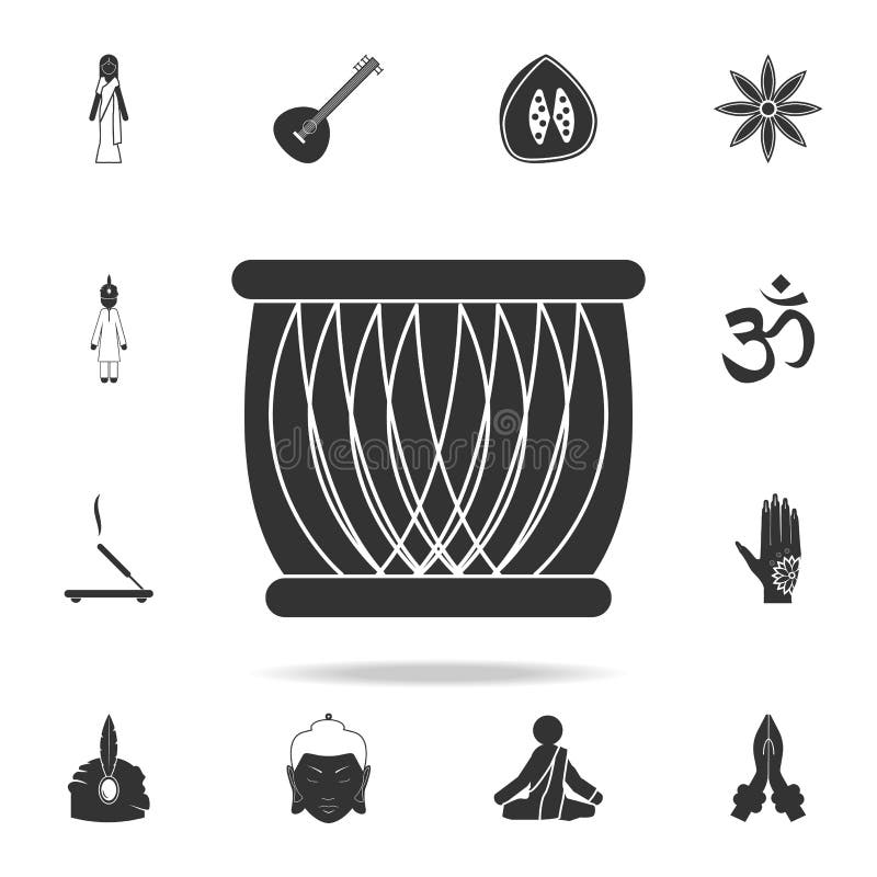 Indisch trommelpictogram Gedetailleerde reeks Indische Cultuurpictogrammen Het grafische ontwerp van de premiekwaliteit Één van d vector illustratie Indisch trommelpictogram Gedetailleerde reeks Indische Cultuurpictogrammen Het grafische ontwerp van de premiekwaliteit Één van d vector illustratie
