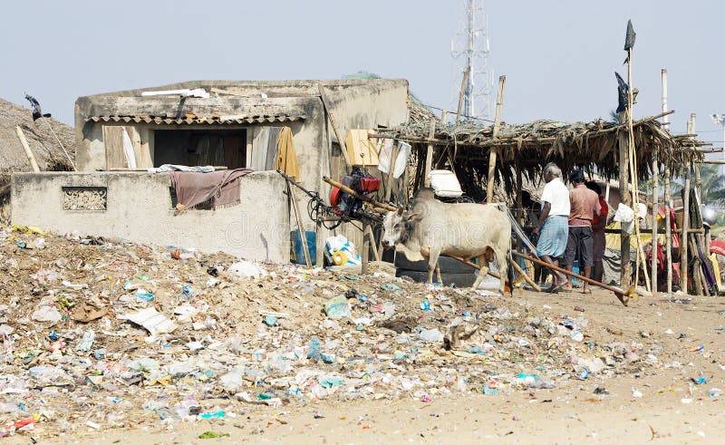 Indisch vissersdorp royalty-vrije stock foto