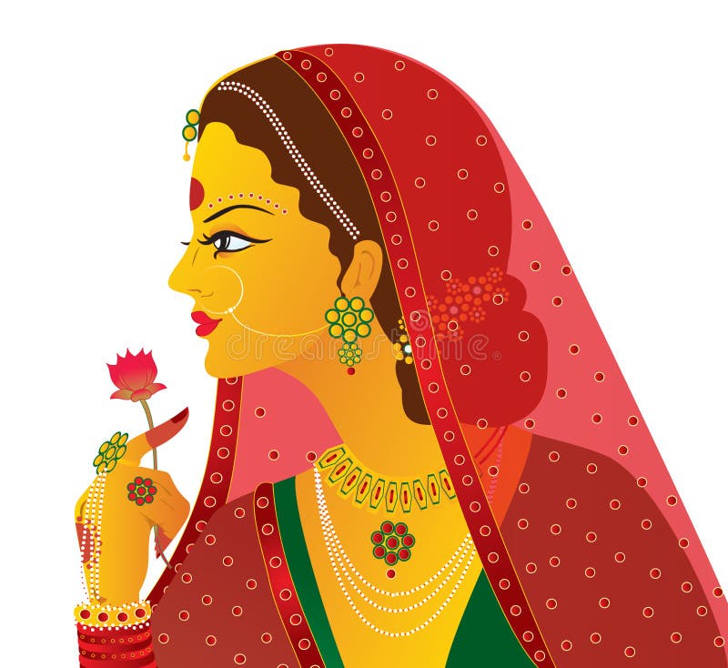Indische geïsoleerdel bruidvector