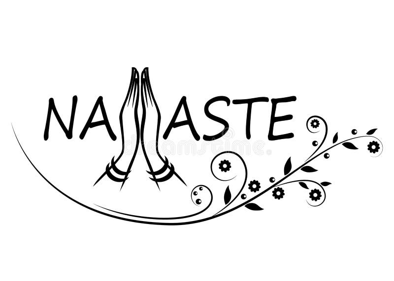 Indische groetbanner Namaste stock illustratie Indische groetbanner Namaste stock illustratie