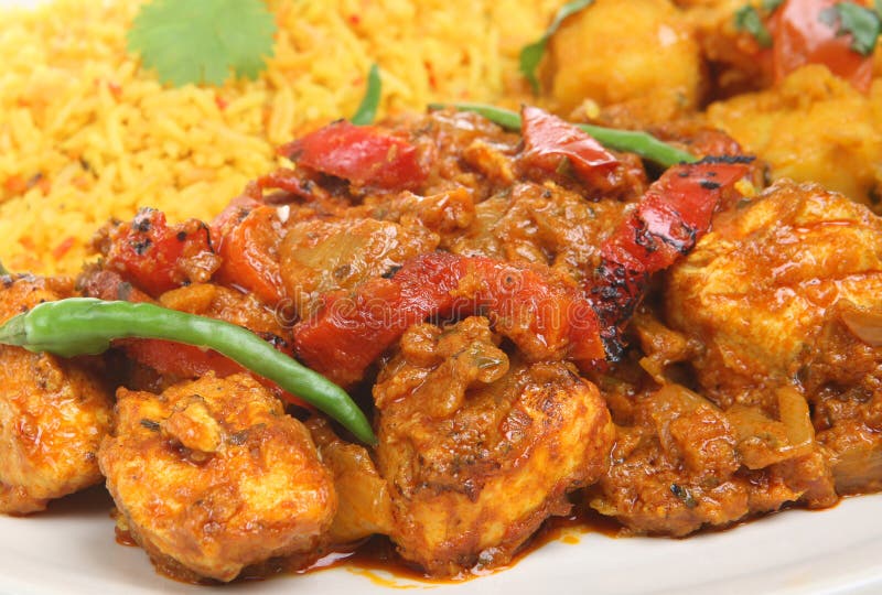 Indische Huhn-Curry-Mahlzeit Stockbild - Bild von curry, abendessen ...