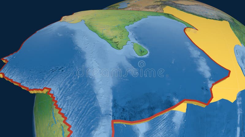 Indische tektonische plaat. natuurlijke aarde