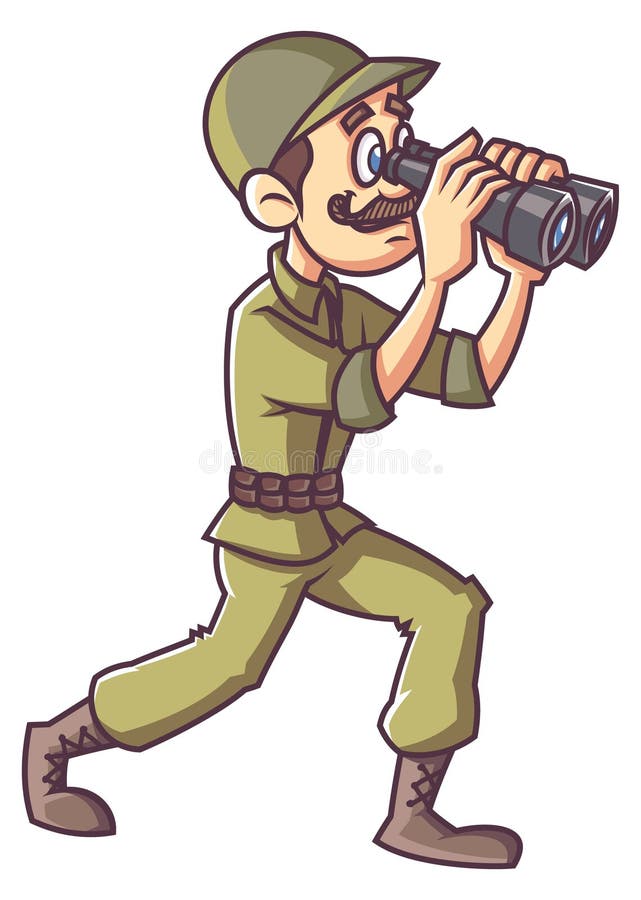 Indischer Soldat Cartoon Illustration Stock Abbildung - Illustration