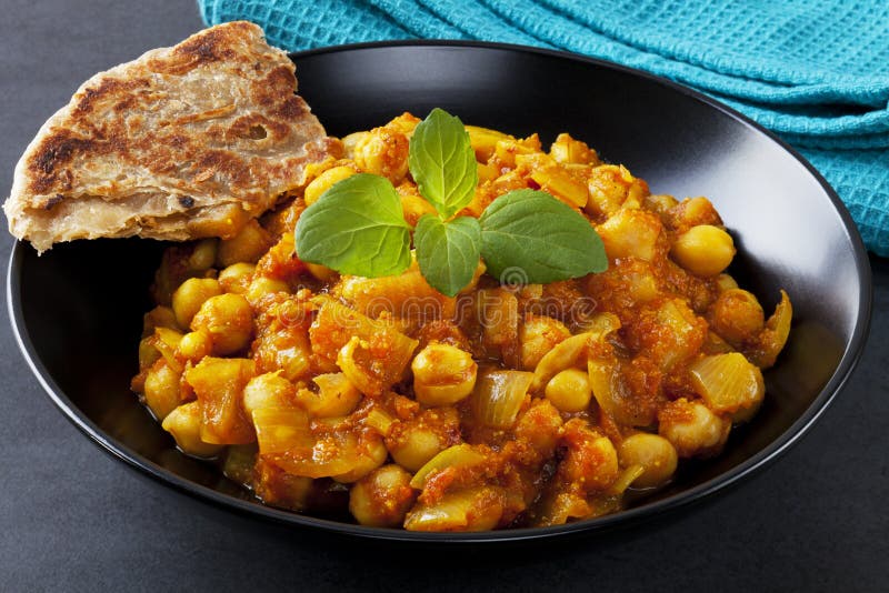 Indischer Vegetarischer Curry Chana Masala Stockfoto - Bild von ...