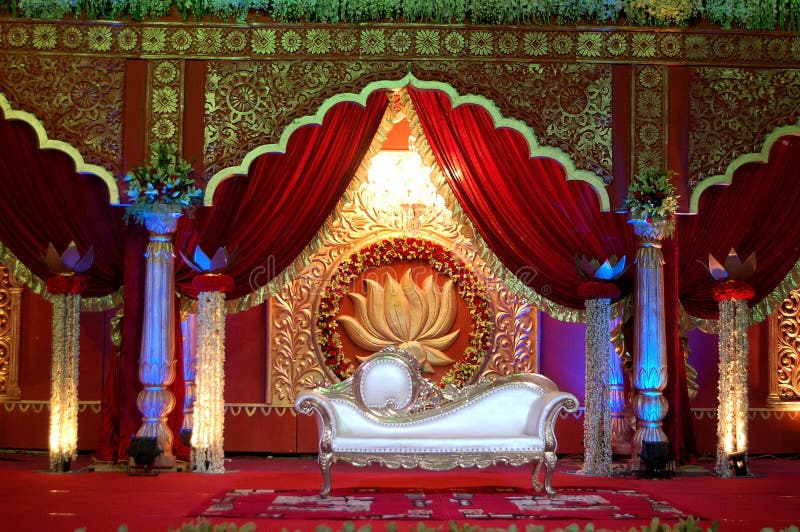 Indisches Hochzeitsstadium mandap stockfotos Indisches Hochzeitsstadium mandap stockfotos