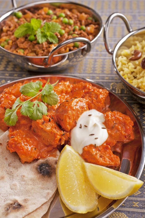 Indisches Mahlzeit-Huhn Tikka Masala Stockbild - Bild von vielzahl ...