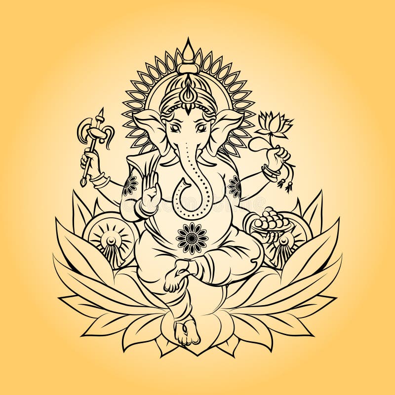 Indisk gud för Herreganesha med elefanthuvudet