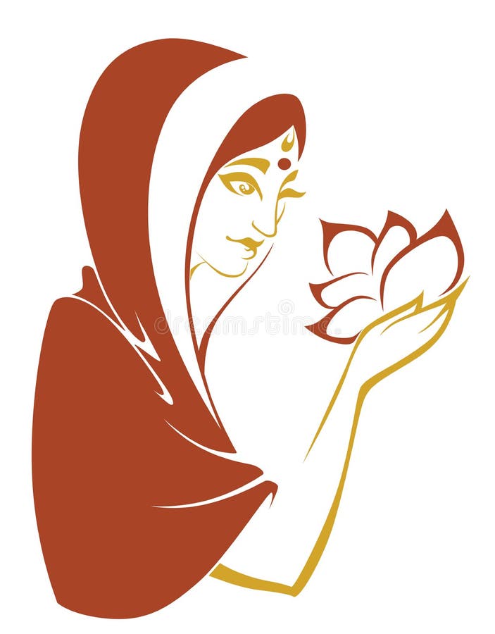 Indisk kvinna royaltyfri illustrationer