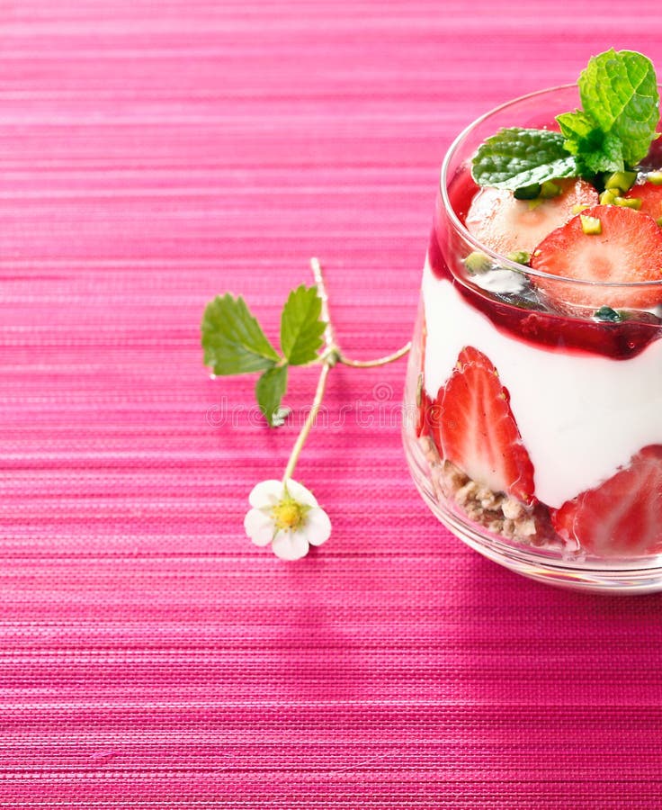 Individual Serving of Strawberry Dessert Stock Photo Image of cooking