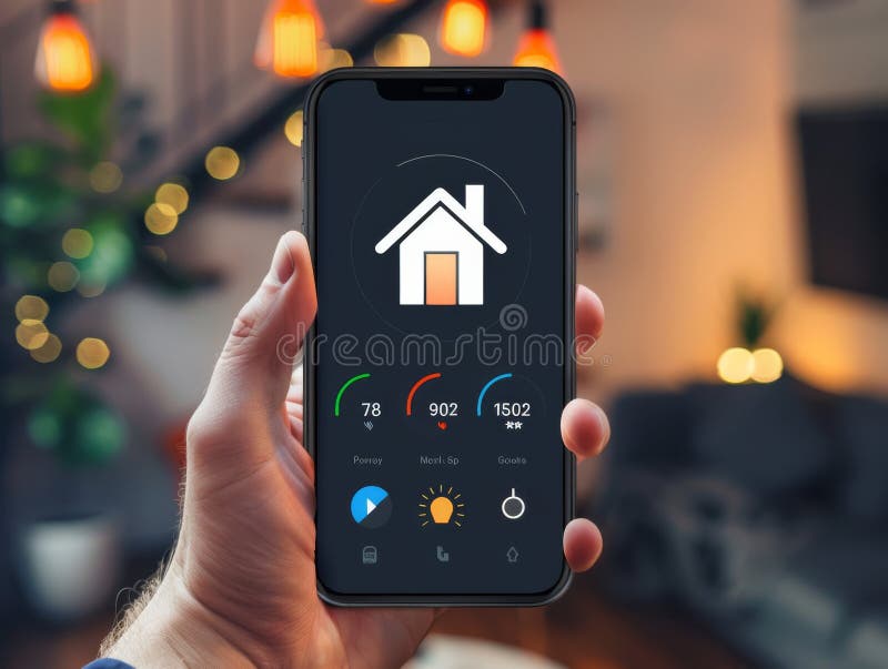 Individuell anpassbare mobile App zur Festlegung von Zielvorgaben für den Stromverbrauch zu Hause vektor abbildung