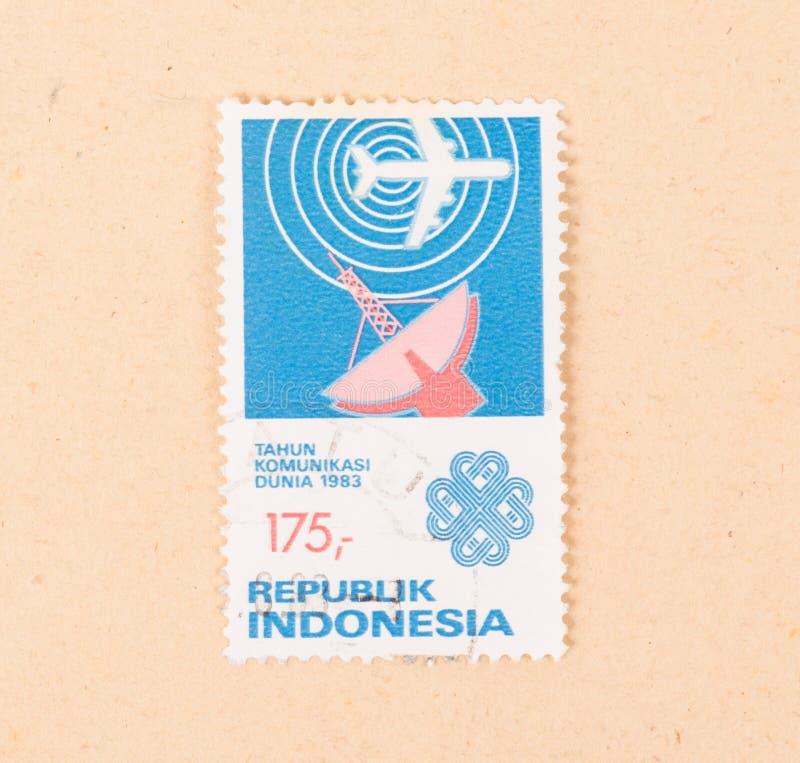 A Stamp Printed in Indonesia Shows a Radar Installation, Circa 1983